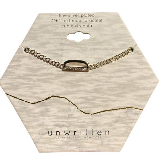 Unwritten Silver Bracelet with “D” letter and cubic zirconia - Picture 2 of 3